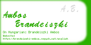 ambos brandeiszki business card
